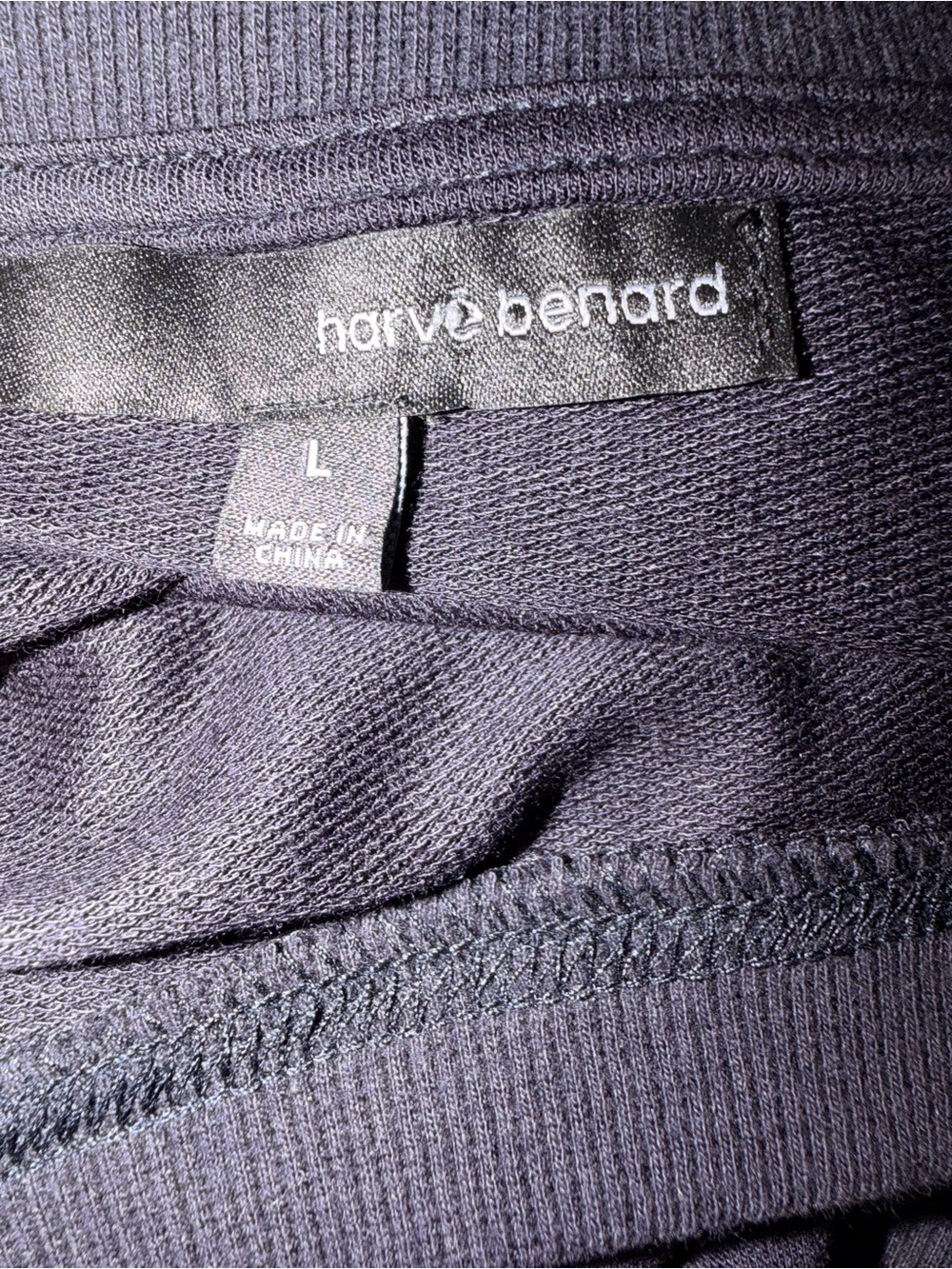 Harvé Benard Black Sheer Sleeve mixed-media Top , Size L, EUC - Picture 2 of 14
